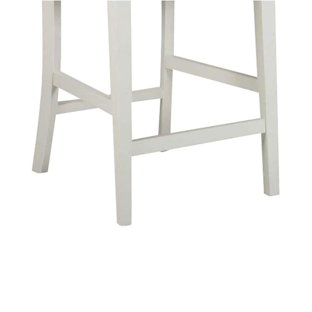 Antique White and Distressed Oak Hardwood 24" Counter Stool