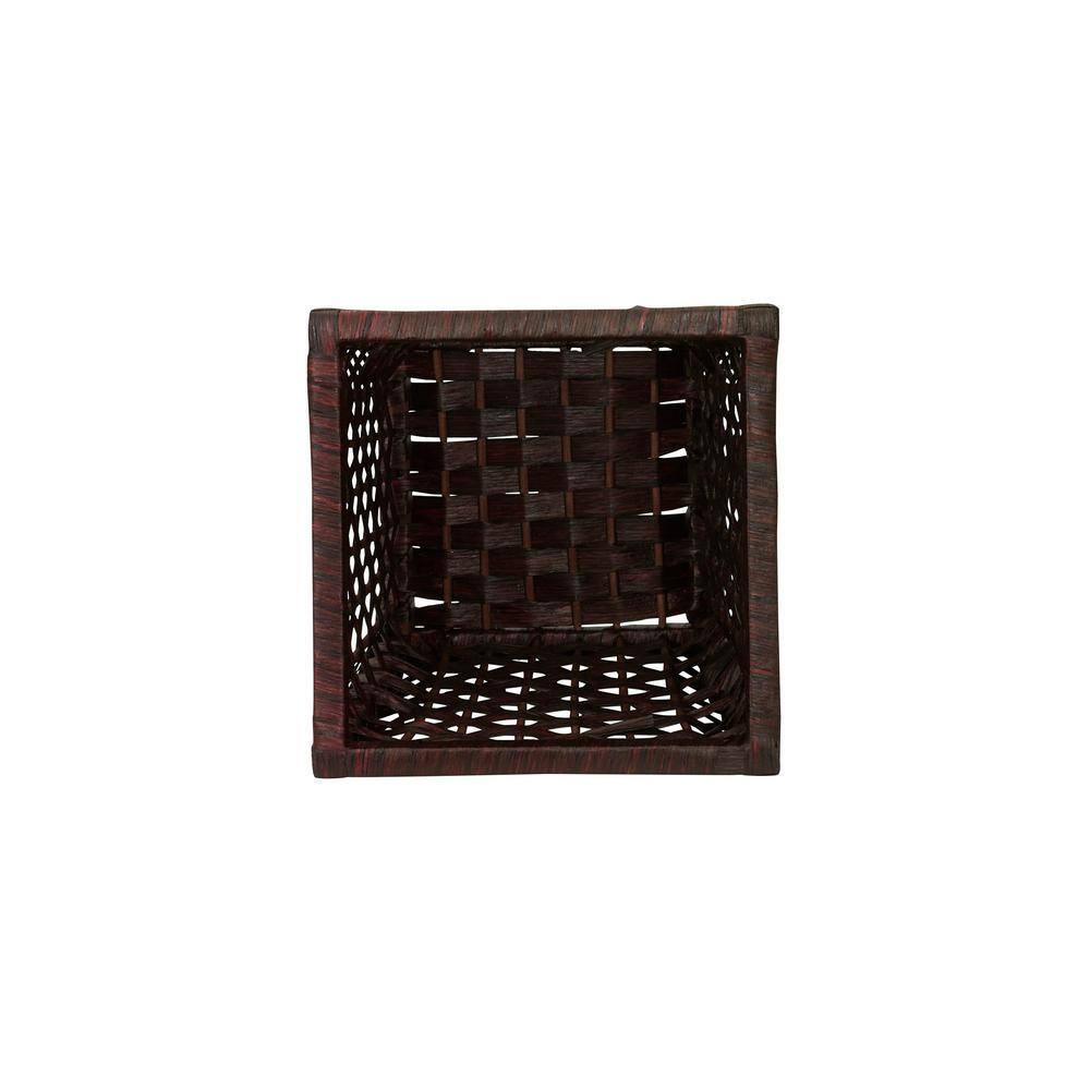 Dark Brown Woven Paper Rope Waste Basket with Plastic Liner