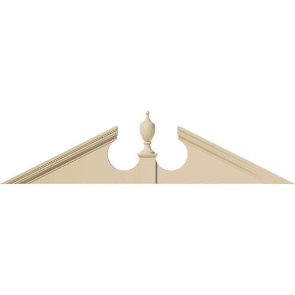Ekena Millwork 68 in. W x 17 in. H x 2-3/4 in. P Pitch 6/12 Acorn Signature Urethane Pediment Acorn Ships Unattached in Box Primed Ta