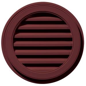 22 in. x 22 in. Round Red Plastic Built-in Screen Gable Louver Vent