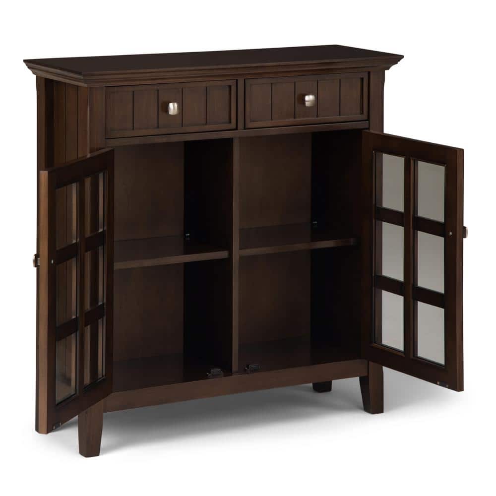 Natural Aged Brown Solid Wood Entryway Storage Cabinet