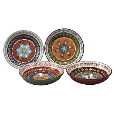 Monterrey 9.25 in. Multi-Colored Soup/Pasta Bowl (Set of 4)