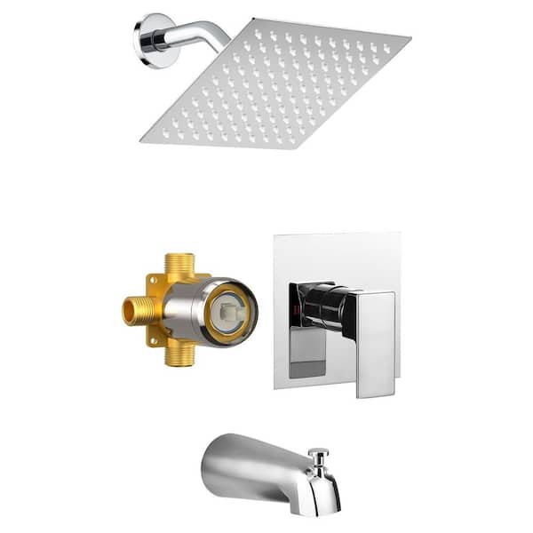 Single Handle 2-Spray Tub and Shower Faucet 1.6 GPM with Adjustable Stream in. Polished Chrome Valve Included