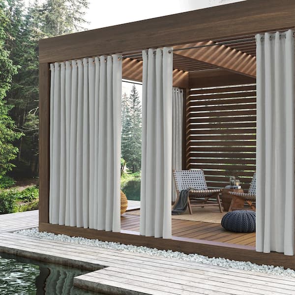 Sun Zero Outdoors White Solid Grommet Room Darkening Curtain - 52 in. W x 95 in. L