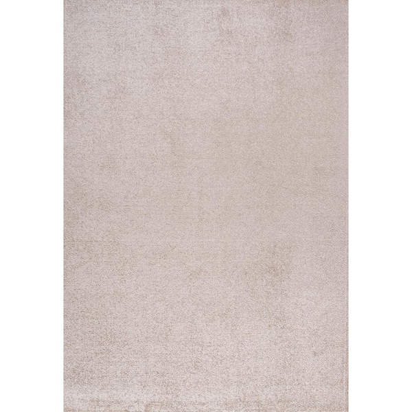 Haze Solid Low-Pile Beige 9 ft. x 12 ft. Area Rug