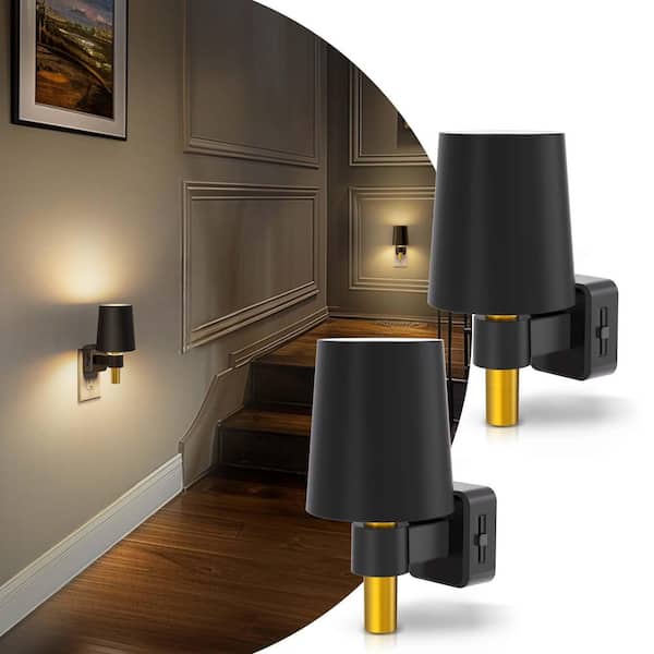 Vintage Plug-in Night Light, Dimmable 3000K Auto On/Off Dusk-to-Dawn Sensor for Bedroom, Hallway, Stairway
