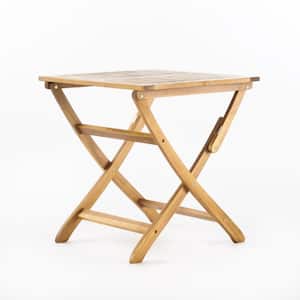 Wynter Natural Square Folding Wood Outdoor Bistro Table