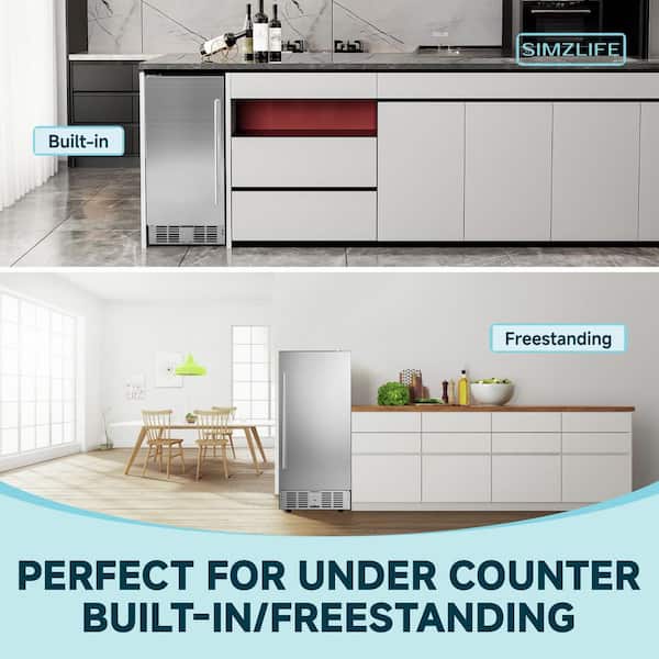SIMZLIFE 15 in. Single Zone 127-Cans Freestanding/ Built-in