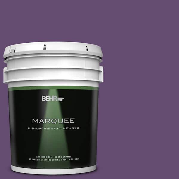BEHR MARQUEE 5 gal. #S-G-670 Deep Violet Semi-Gloss Enamel Exterior Paint & Primer