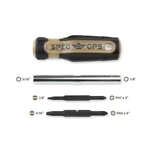 Multi-Bit Screwdriver, 6-in-1, Magnetized Double-Sided Bits, Cr-Mo Steel Shaft
