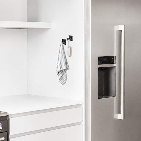 4-Pack Matte Black Square Stainless Steel Wall-Mounted J-Hook
