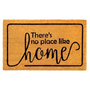 Natural 18 in. x 30 in. No Place Like Home Coir Doormat