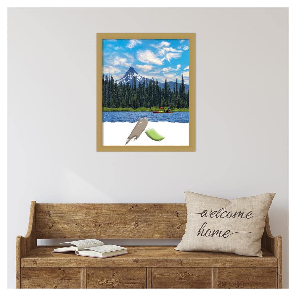 Grace Brushed Gold Narrow Polystyrene Wall Picture Frame 18x22