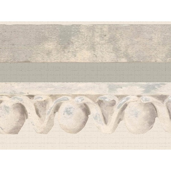 Dundee Deco Falkirk Dandy II Green Off White Scrolls Abstract Peel and Stick Wallpaper Border