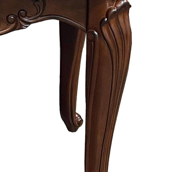 Acme Furniture Nayla 27.75 in. Natural Marble Top and Cherry
