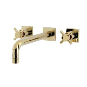 Concord 2-Handle Wall-Mount Roman Tub Faucet in Polished Brass (Valve Included)
