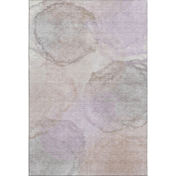 Mayfield Premium Machine Washable Abstract AMF2443 Taupe 9 ft. x 12 ft. Area Rug