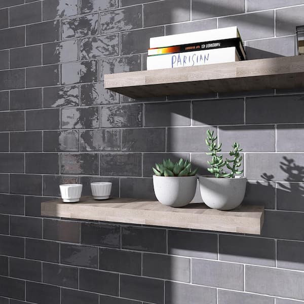 Subway Tile Potter 3x12 Black Glossy