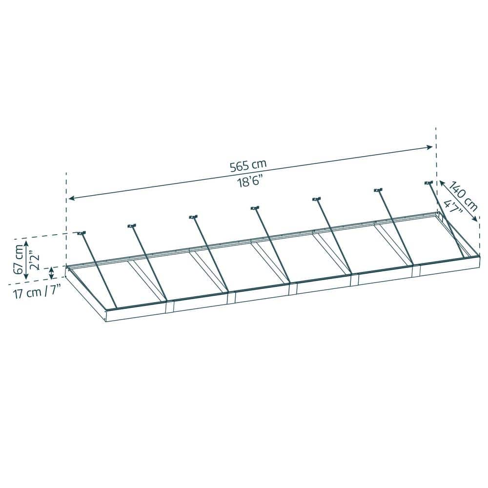 Sophia XL 19 ft Gray and White Acrylic Door Awning
