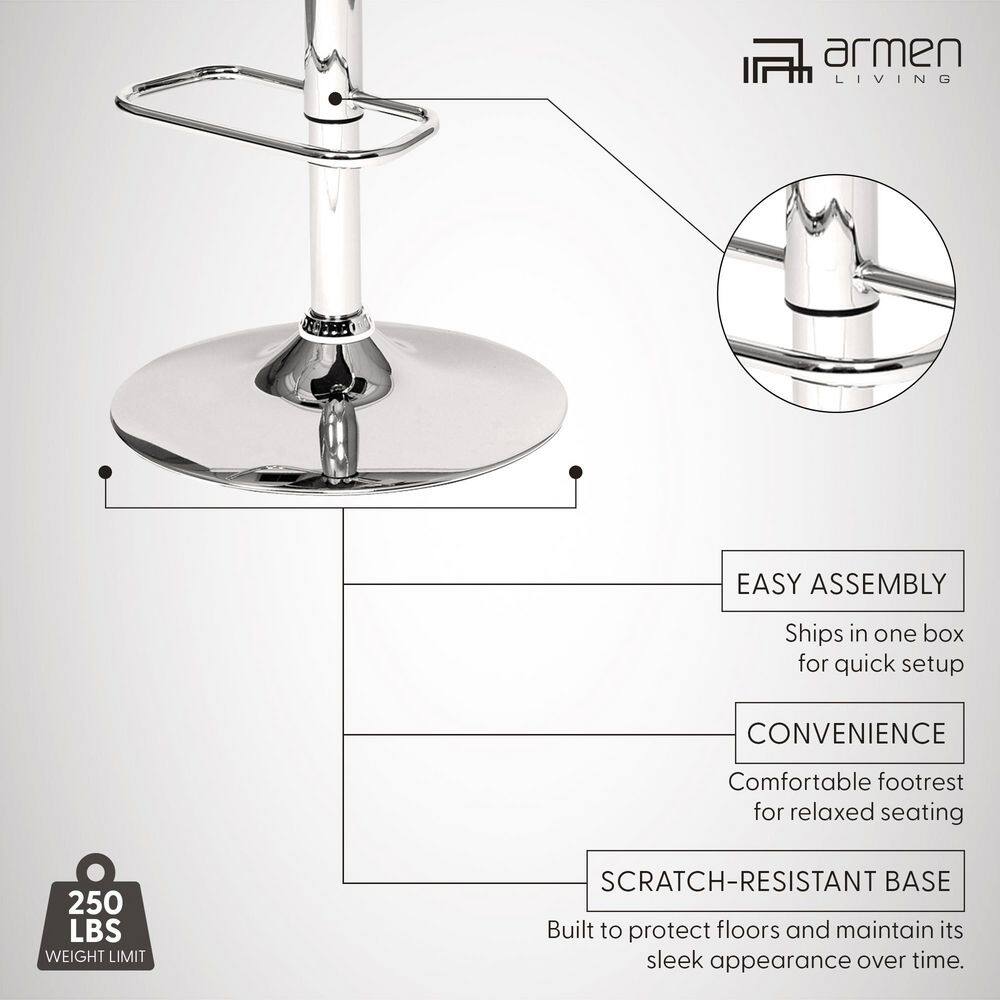 Cream Faux Leather Adjustable Swivel Bar Stool with Walnut and Chrome