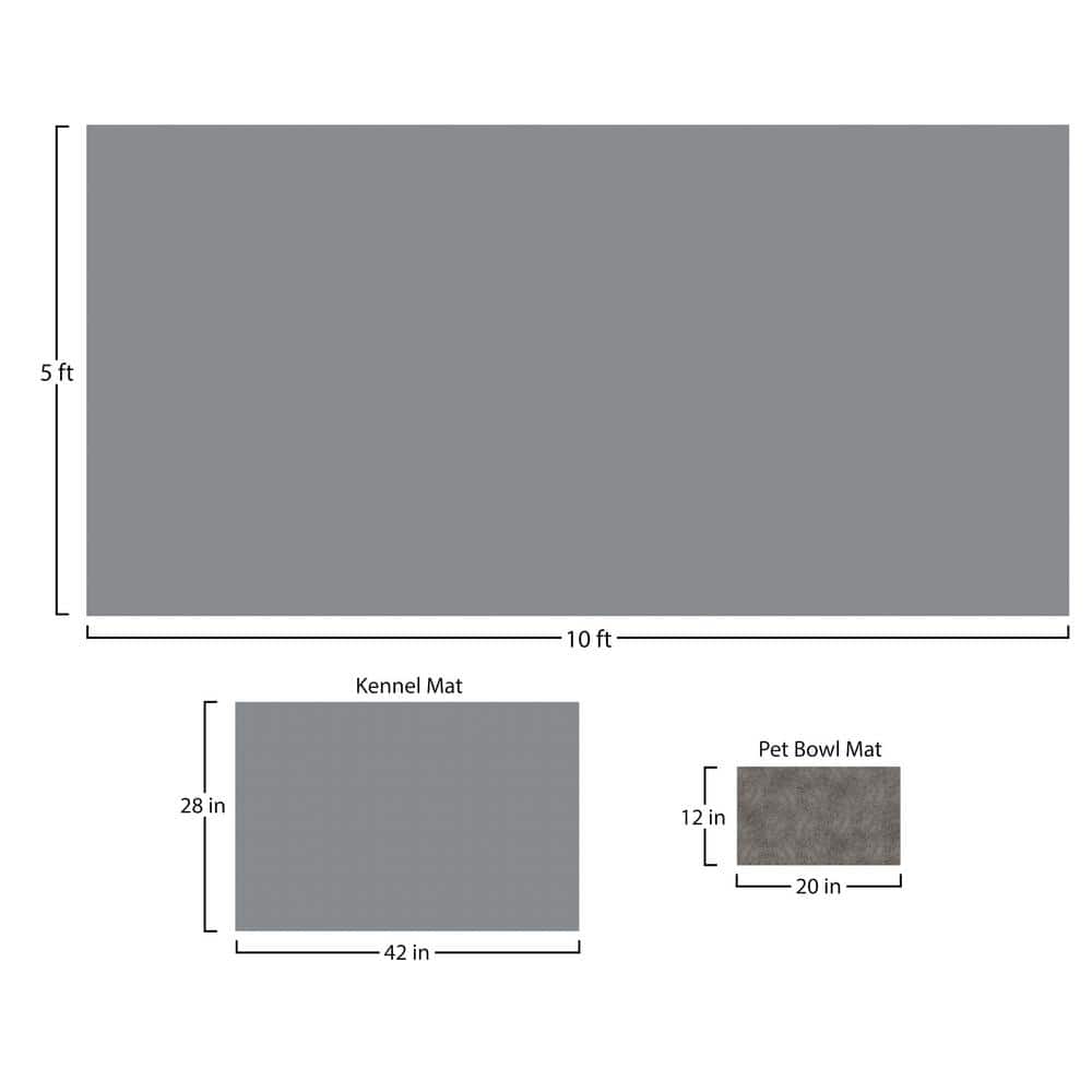 Slate Grey Vinyl Pet Floor Mat Kit, Small