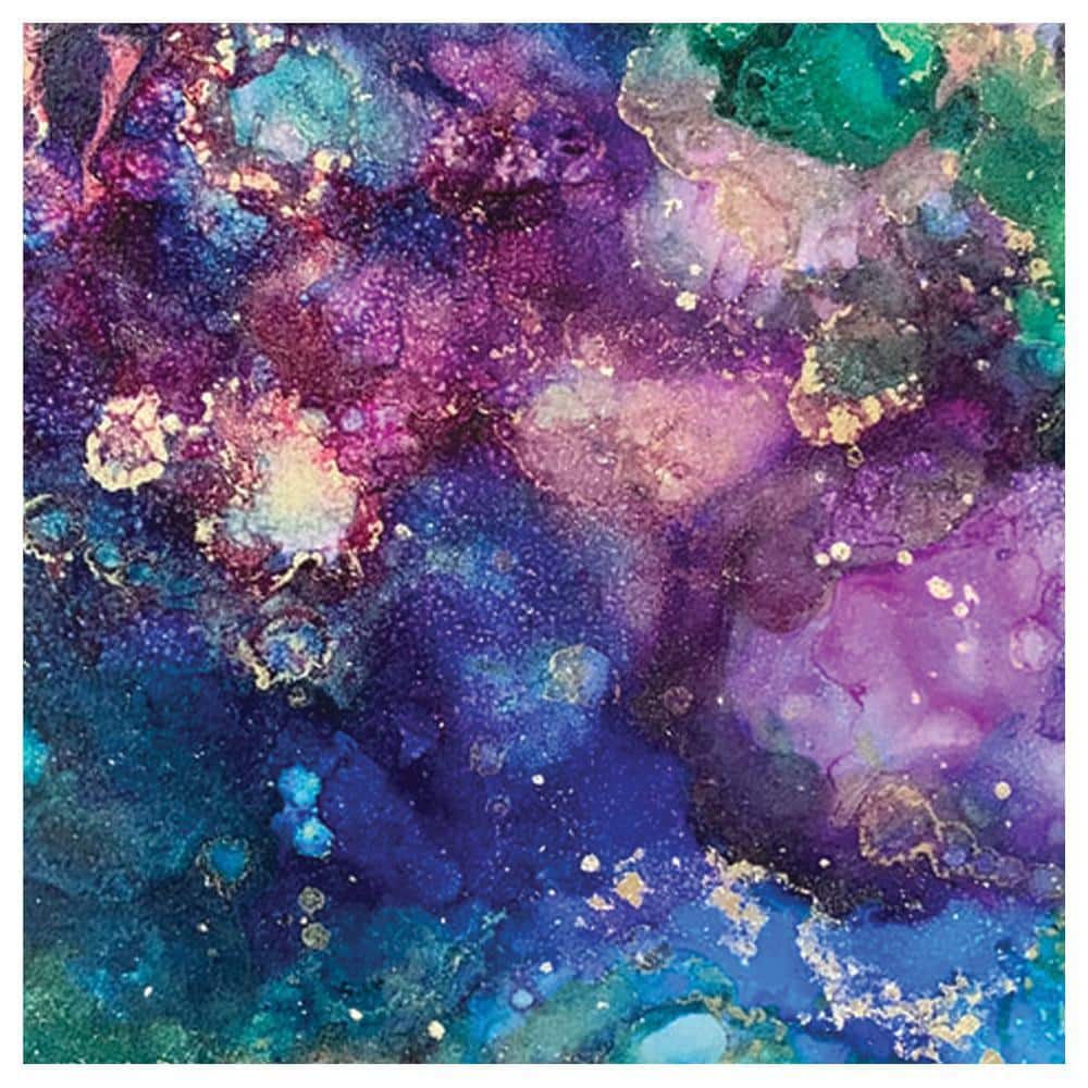 Alcohol Inks Design by Sarah Wahl 1 Piece Unframed Canvas Drawing Print Abstract Print 14 in. x 14 in. price history on PriceWatchPro