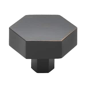 1-1/2 in. Oil Rubbed Bronze Solid Hexagon Cabinet Drawer Knobs (10-Pack)