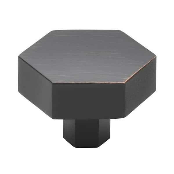 GlideRite 1-1/2 in. Oil Rubbed Bronze Solid Hexagon Cabinet Drawer Knobs (10-Pack)
