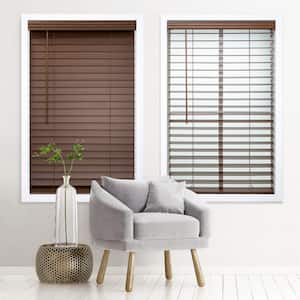 StyleWell Textured White Cordless Room Darkening Faux Wood Blinds with ...