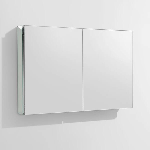 Fresca 40 In W X 26 In H X 5 In D Framed Recessed Or Surface Mount Bathroom Medicine Cabinet Fmc8010 The Home Depot