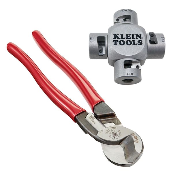 Klein Tools Large Cable Stripper and High Leverage Cable Cutter Tool Set  M2O41711KIT - The Home Depot