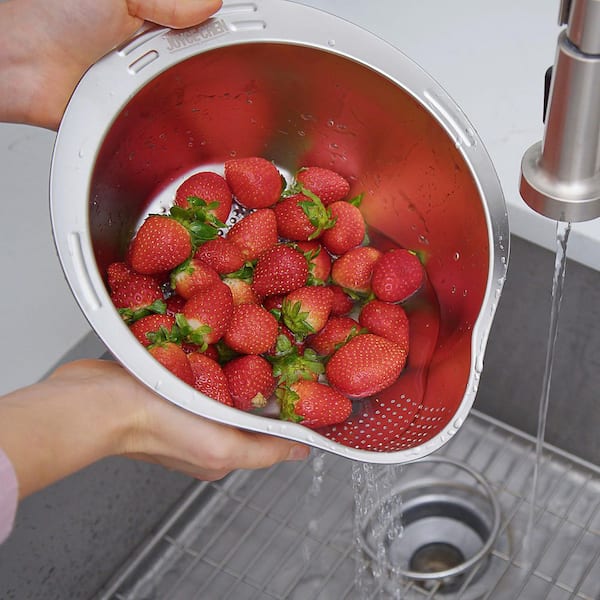 JOYCE CHEN Stainless Steel Rice Washer, Colander, and Strainer J31