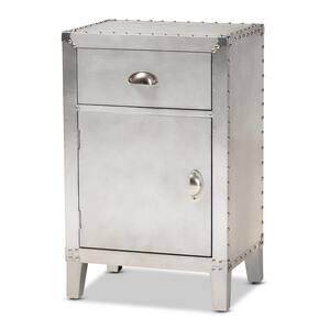 Romain Silver Storage Cabinet with 1-Drawer
