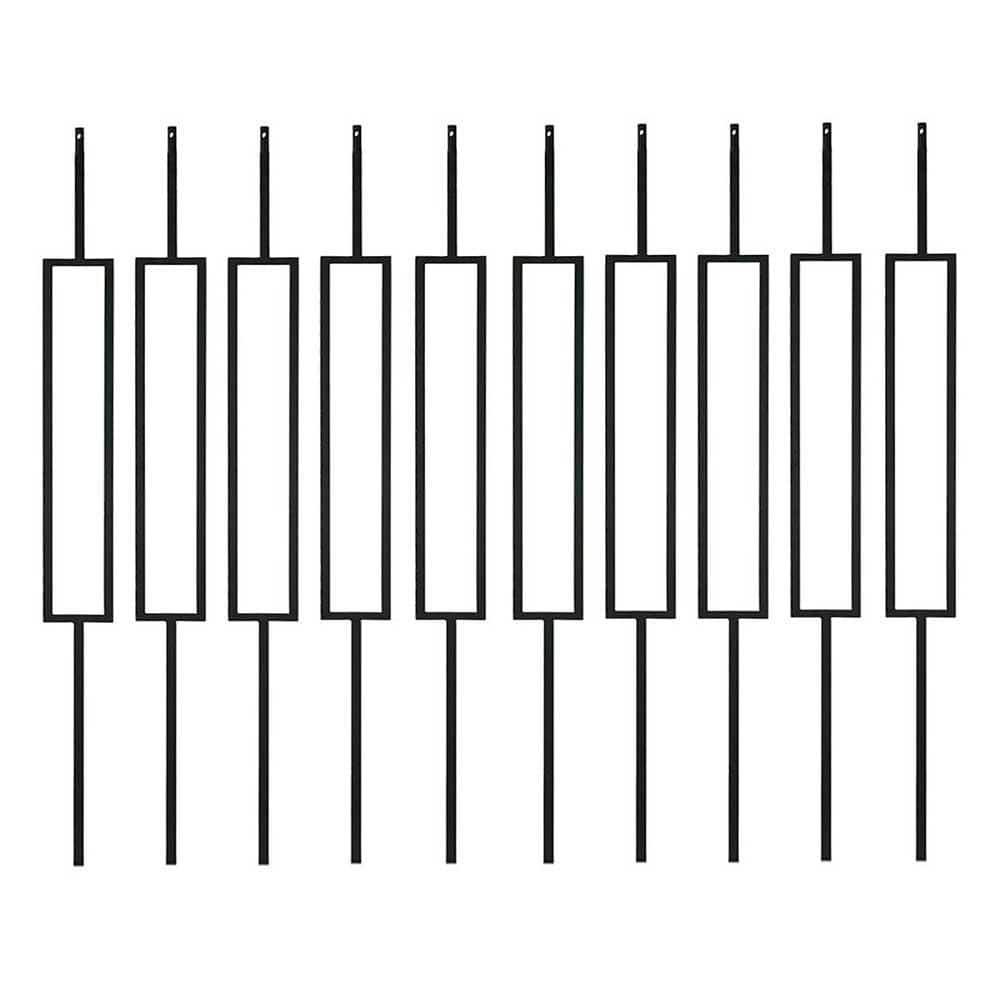 S11 44x0.5 Wrought Iron Decorative Metal Deck Balusters Rectangle Hollow Spindles Satin Black Railing 10-Pack price history on PriceWatchPro