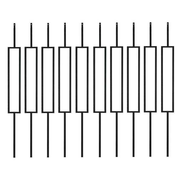 thumbnail image 2 of 10-Pack Black Wrought Iron Balusters - 44" Hollow Steel Spindles For Stair Railings 2 of 5