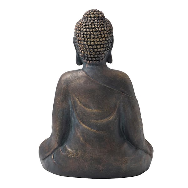 Glitzhome 19 in. H MGO Meditating Buddha Garden Statue