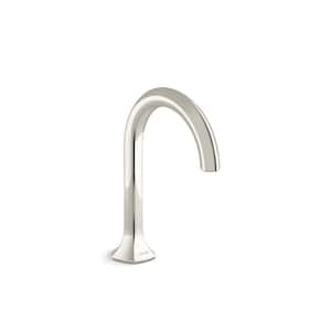 Occasion Bathroom Sink Faucet Spout with Cane Design in Vibrant Polished Nickel