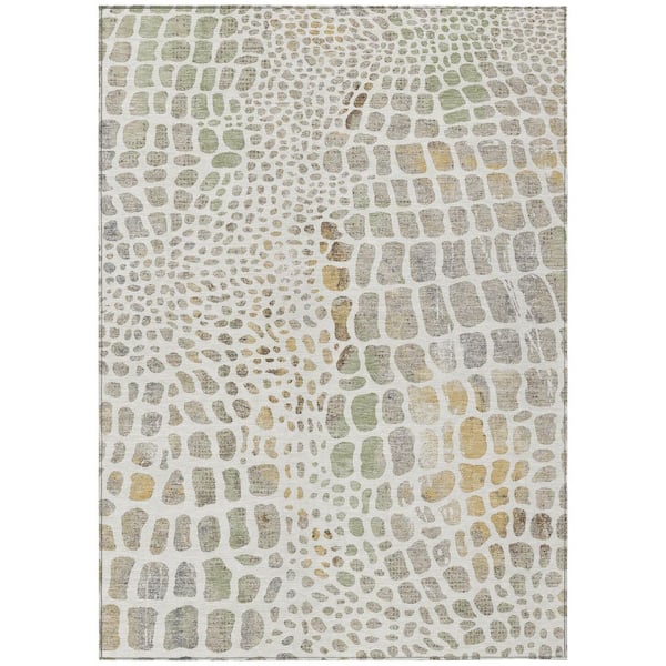 Chantille Machine Washable Indoor/Outdoor Abstract ACN3000 Ivory 10 ft. x 14 ft. Area Rug