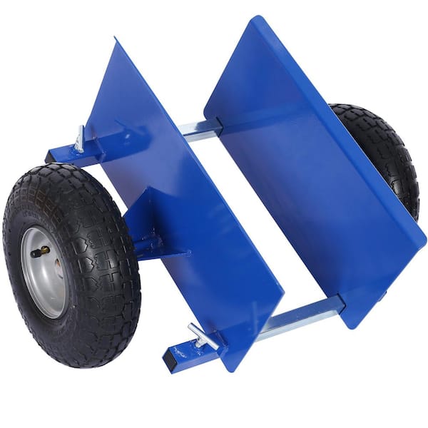 Tidoin 10 in. Blue Lumber Transfer Panel Handbarrow Dolly with Pneumatic Wheels and 600 lb. Load Capacity