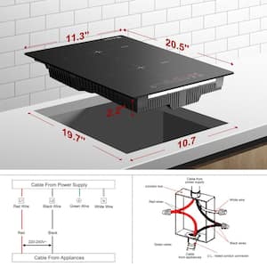 12 in. Induction Cooktop Smooth Top with 2 Elements Built-In in Black