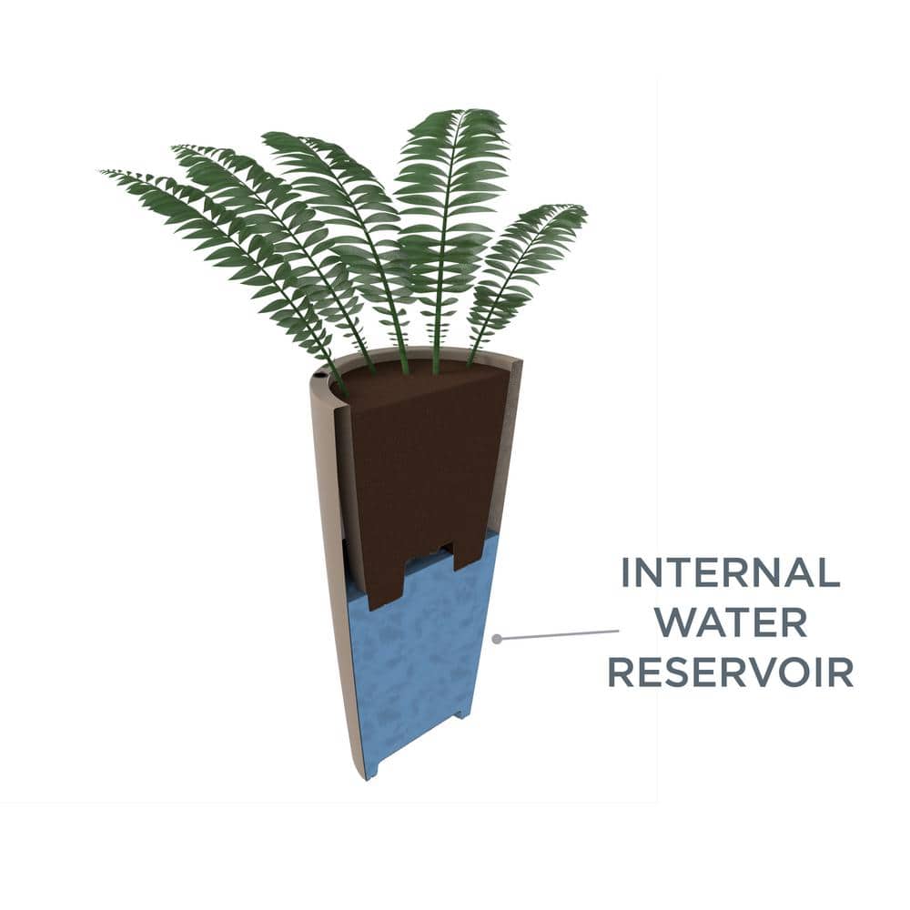 Tall Onyx Black Resin Round Indoor/Outdoor Planter