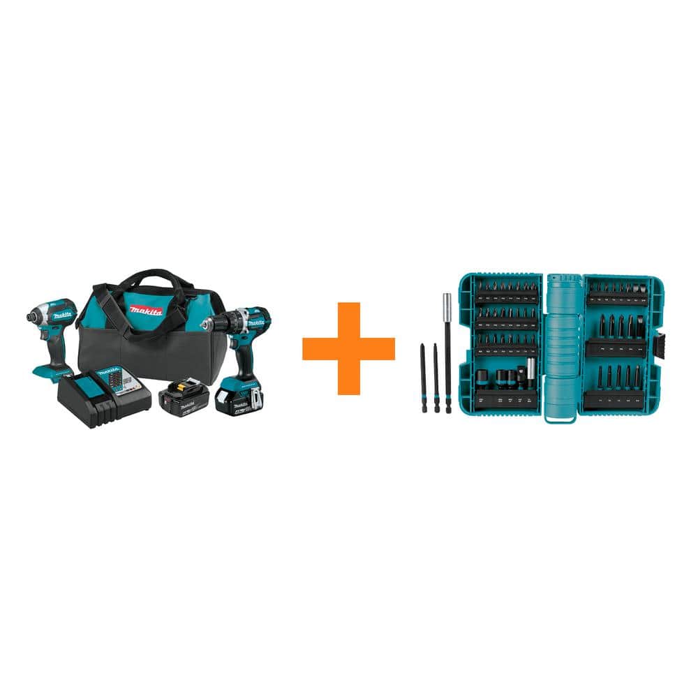 Makita 18V LXT Lithium-ion 4.0 Ah Brushless Cordless 2-Piece Combo Kit with  ImpactX Driver Bit Set (50-Piece) XT269MA-98348 The Home Depot