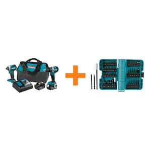18V LXT Lithium-ion 4.0 Ah Brushless Cordless 2-Piece Combo Kit with ImpactX Driver Bit Set (50-Piece)