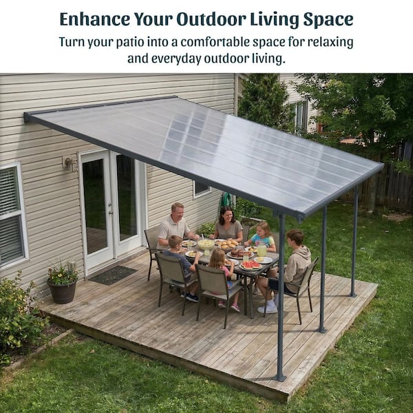 CANOPIA by PALRAM Feria 13 ft. x 20 ft. Gray/Clear Aluminum Patio