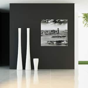 36 in. x 36 in. "New York Skyline A" Frameless Free Floating Tempered Glass Panel Graphic Wall Art