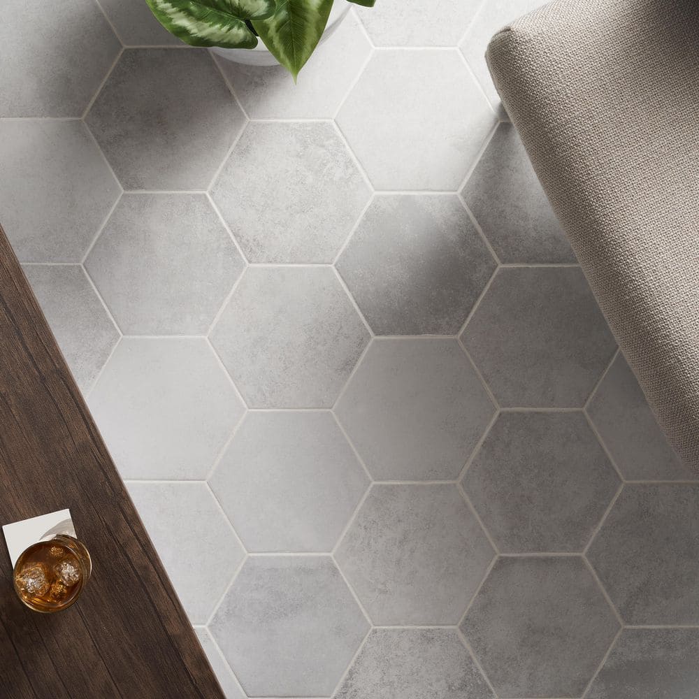 Hayes White Hexagon Matte Porcelain Floor and Wall Tile