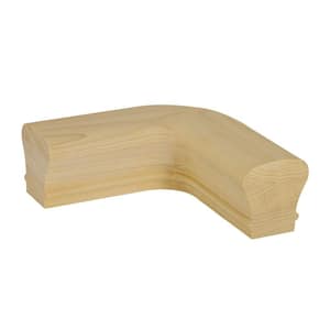 Stair Parts 7011 Unfinished Poplar 90° Level Quarter-Turn Handrail Fitting