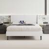 VECELO Upholstered Bed Frame White Metal Frame Full Platform Bed with Headboard and Wingback Bed Frame USB and Type-C Ports THD-RF11-USB-WHITE