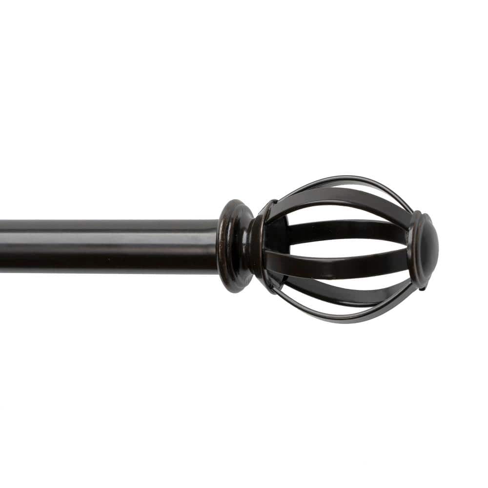 28 in. - 48 in. Adjustable Single Curtain Rod 5/8 in. Dia. in Oil Rubbed Bronze with Cage Ball finials price history on PriceWatchPro