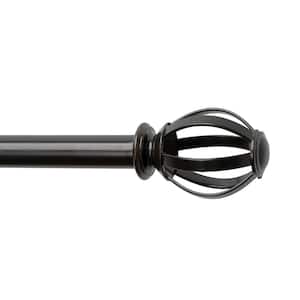 28 in. - 48 in. Adjustable Single Curtain Rod 5/8 in. Dia. in Oil Rubbed Bronze with Cage Ball finials